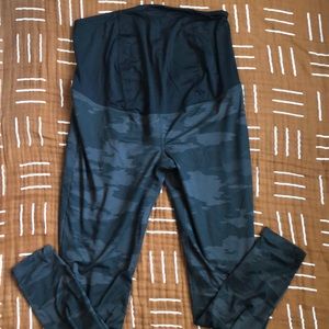 Overbelly black camo maternity workout leggings